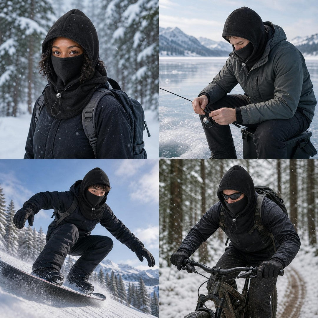flannel warm mask hat
