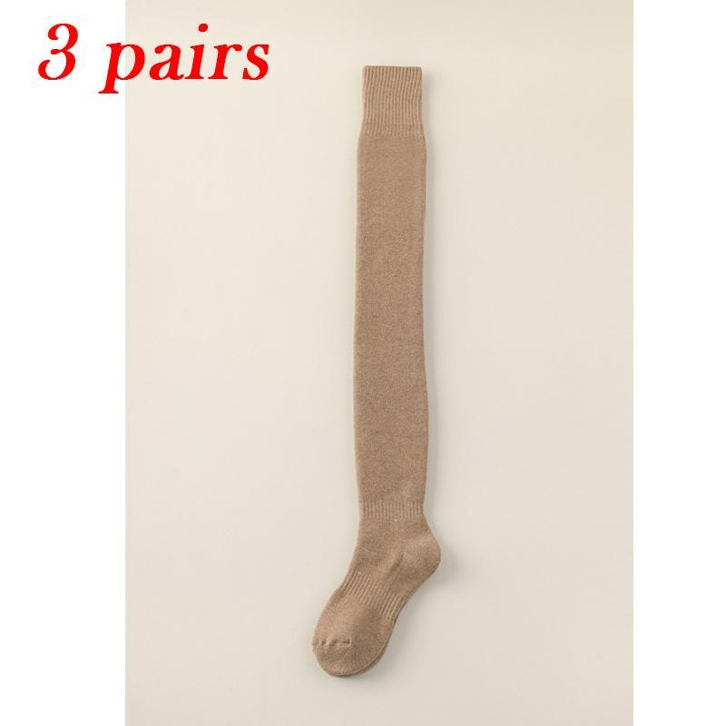 3 Pairs Thickened Fleece-Lined Knee-High Socks