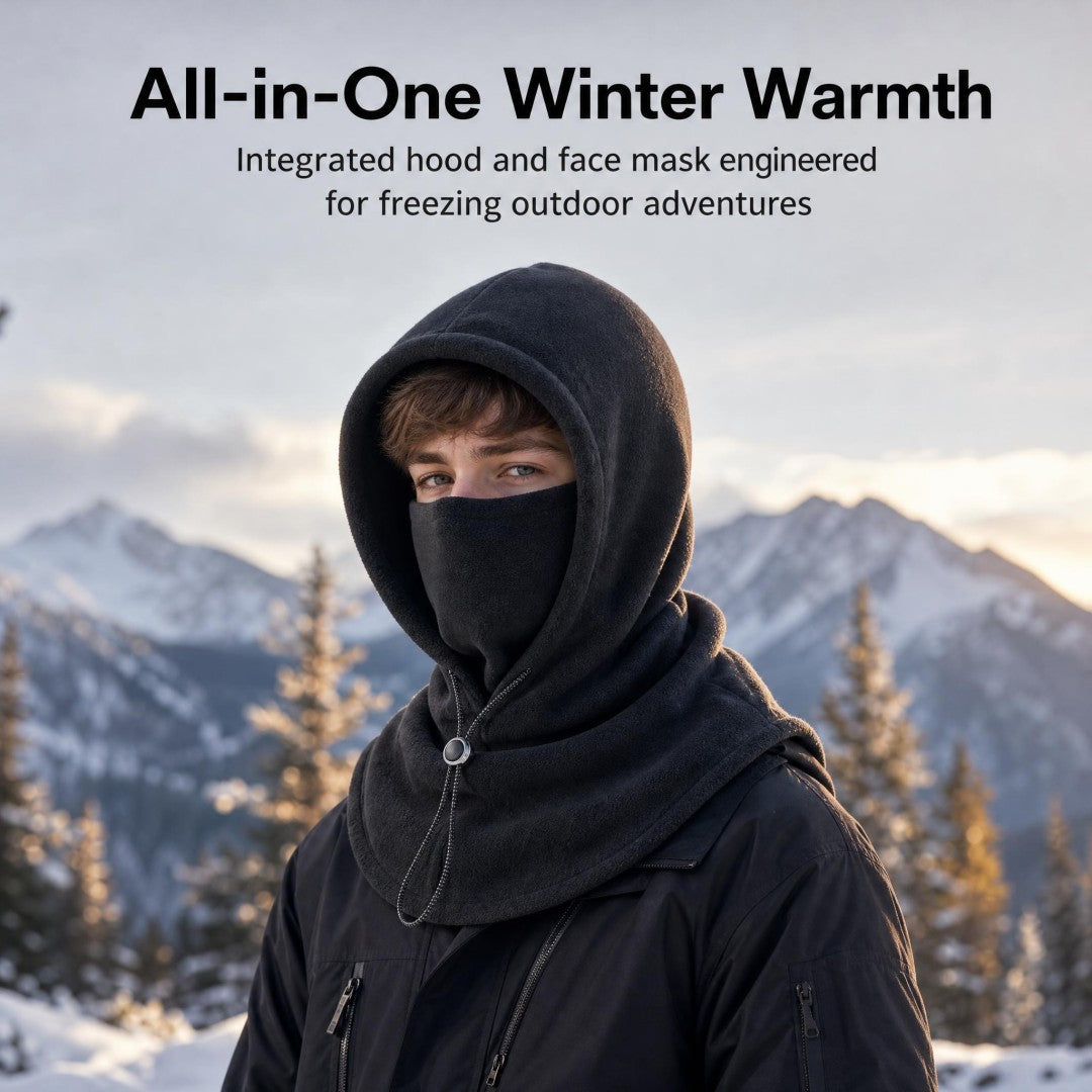 flannel warm mask hat