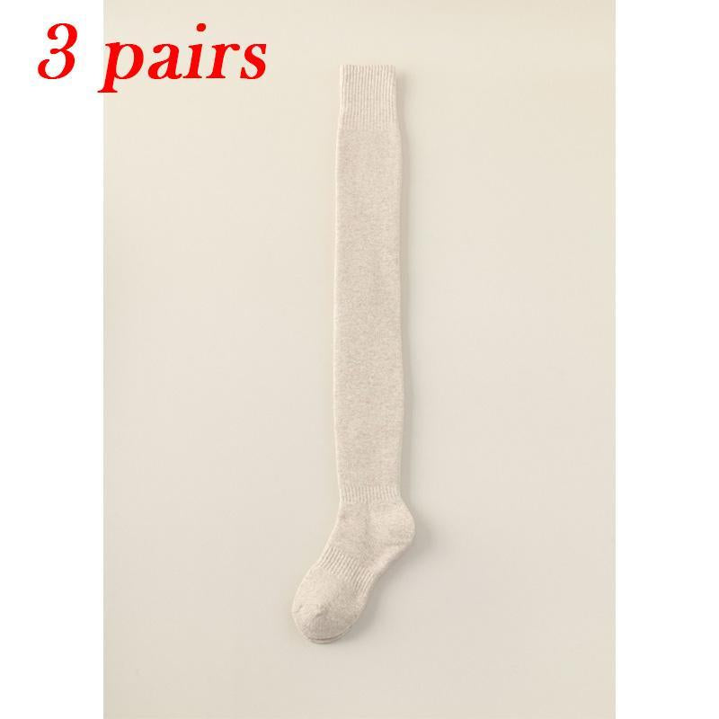 3 Pairs Thickened Fleece-Lined Knee-High Socks
